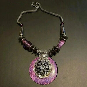 Colorful bohemian metal exaggerated  fashionable statement necklace